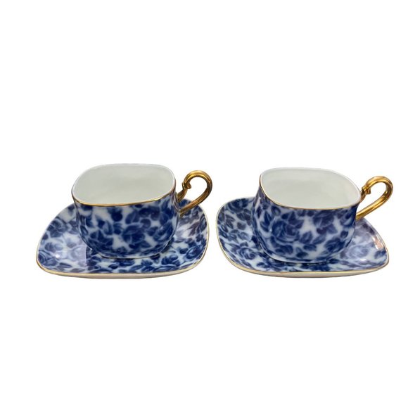 Royal danube Kitchen Royal Danube Rectangle Calico Flow Blue Cup